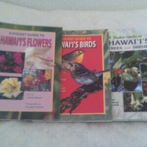 3 Books A Pocket Guide to Hawaii's Flowers + Birds + Trees and Shrubs